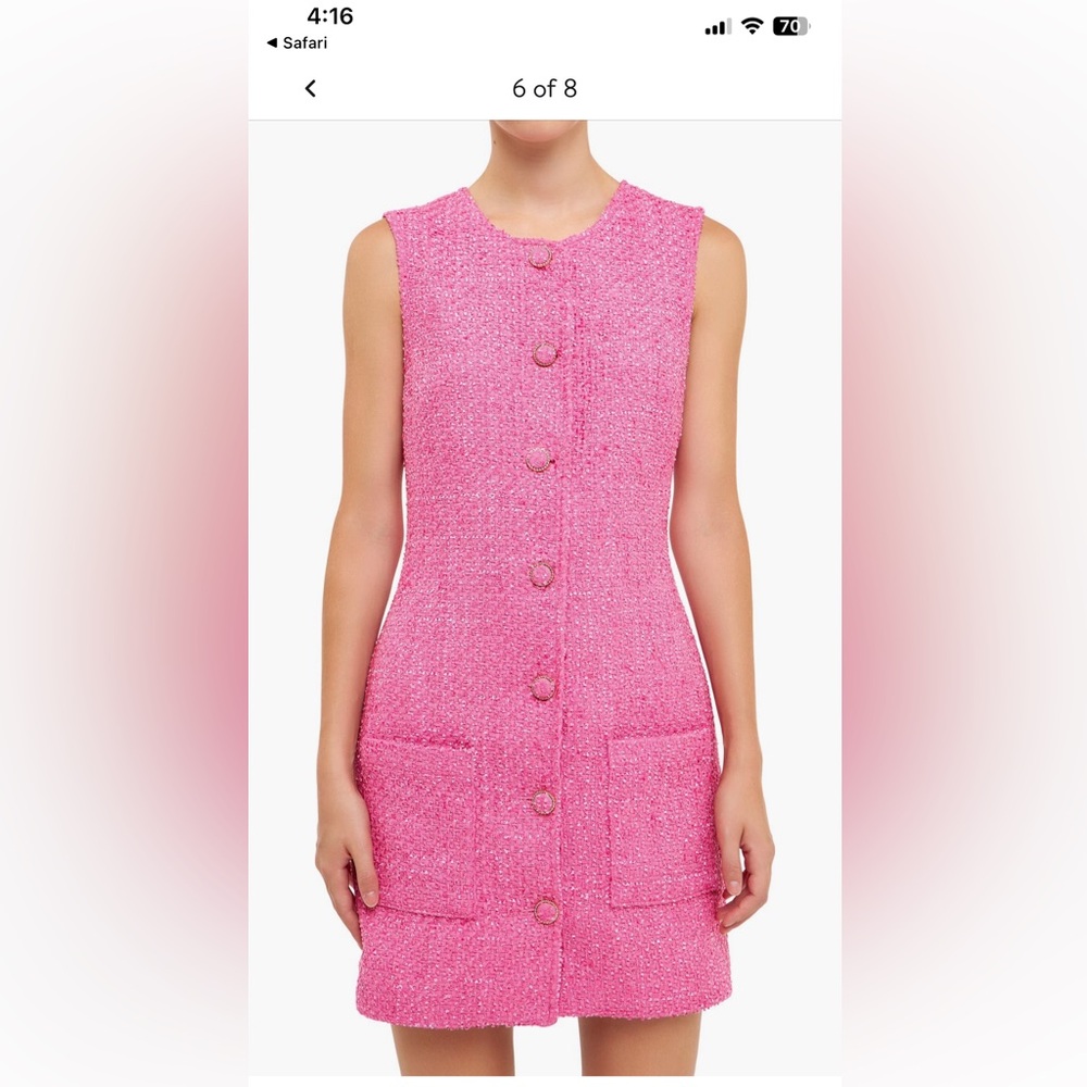 Pink Sleeveless Sheath Mini Dress